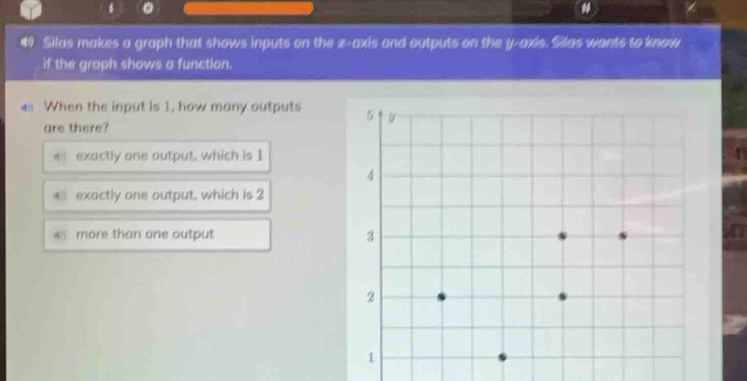 40 silas makes a graph that shows inputs on the x - axis and outputs on…