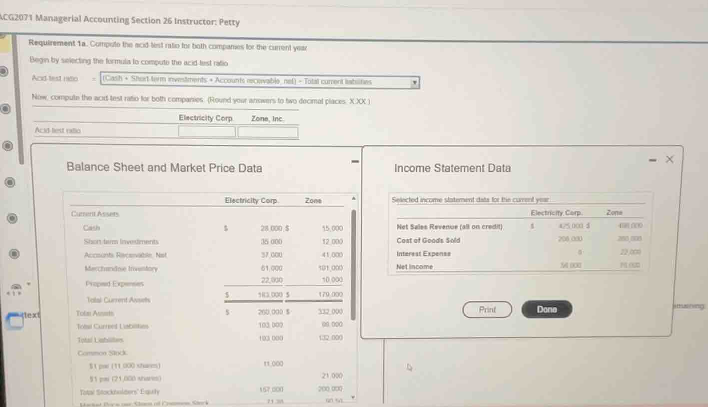 acg2071 managerial accounting section 26 instructor: petty requirement …