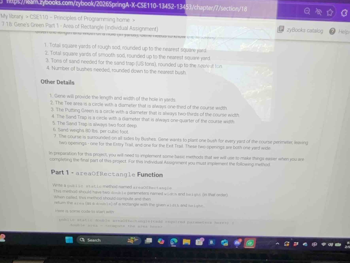 1. total square yards of rough sod, rounded up to the nearest square ya…