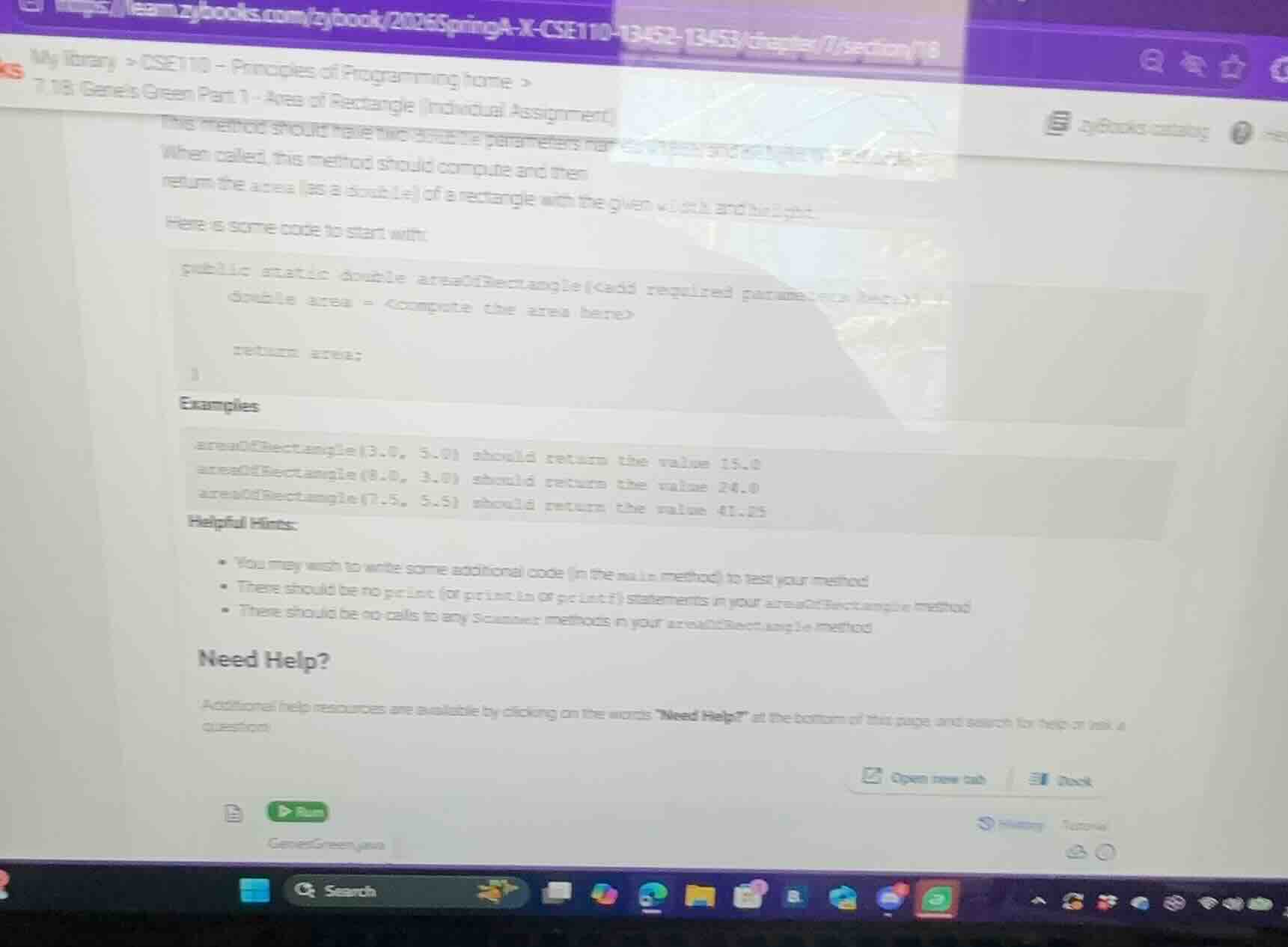 my library > cse110 - principles of programming home > 7.18: genes gree…