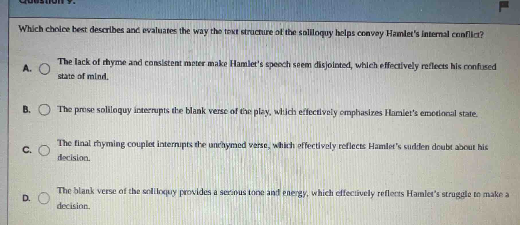 which choice best describes and evaluates the way the text structure of…