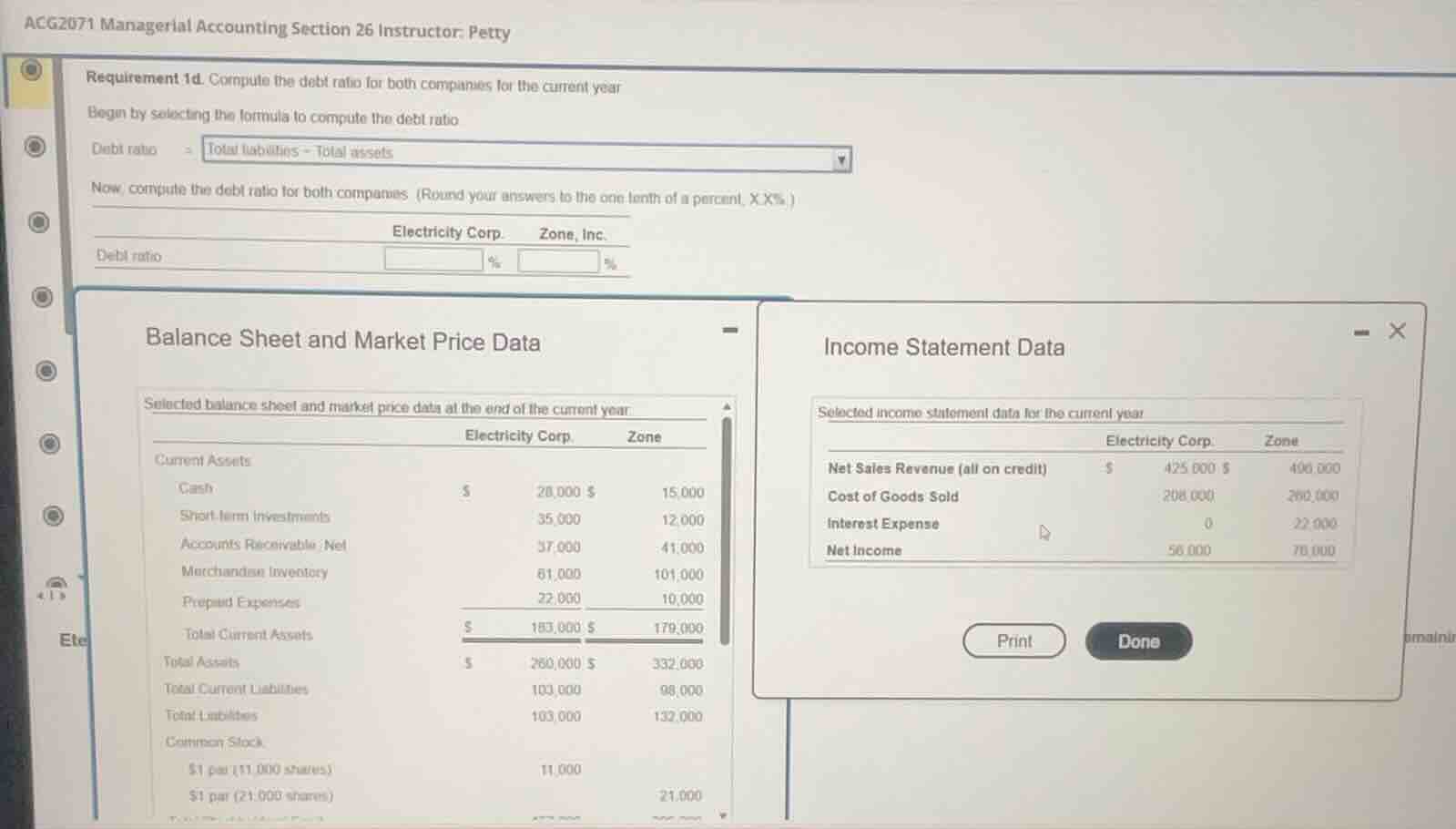 acg2071 managerial accounting section 26 instructor: petty requirement …