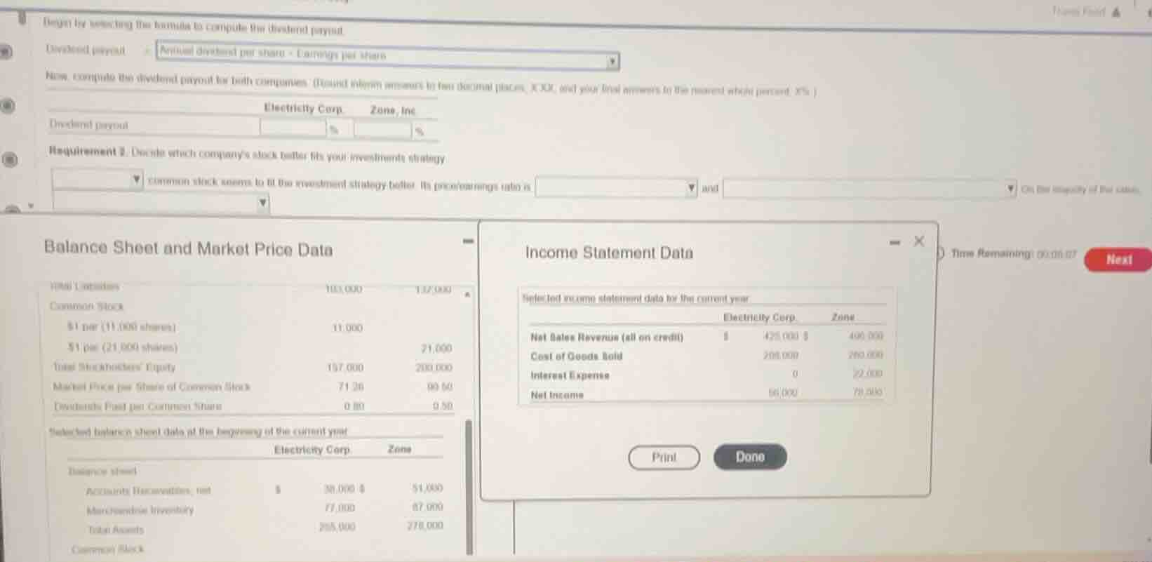 begin by selecting the formula to compute the dividend payout. dividend…
