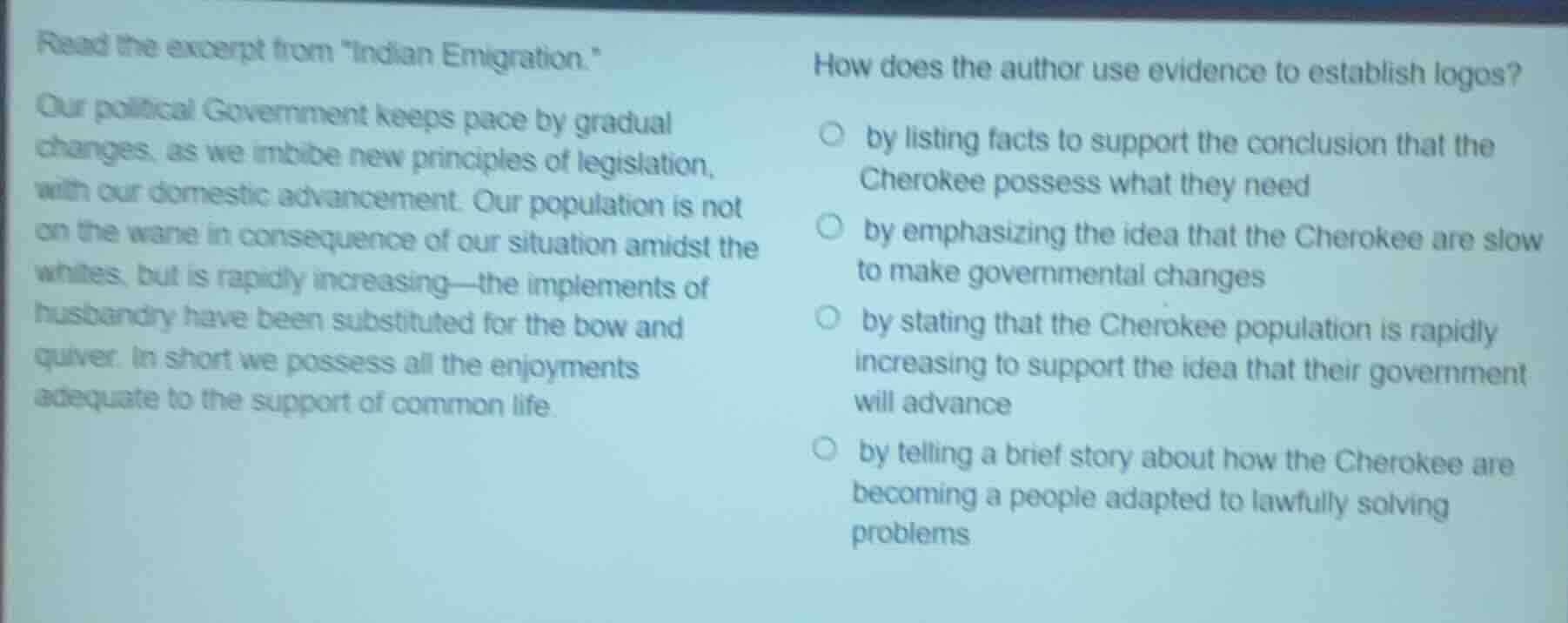 read the excerpt from \indian emigration.\ our political government kee…
