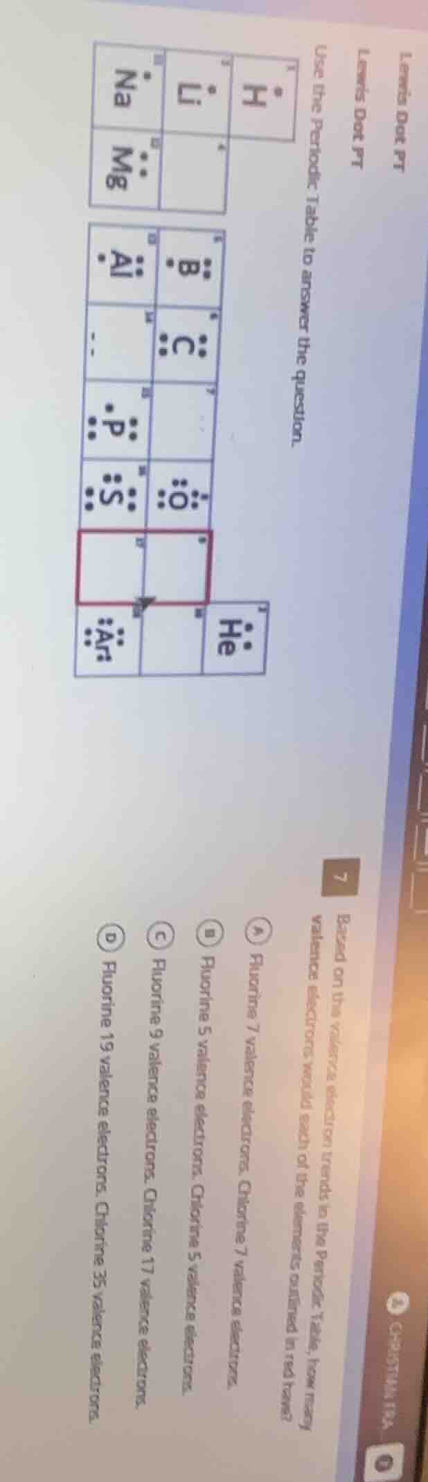lewis dot pt lewis dot pt use the periodic table to answer the question…