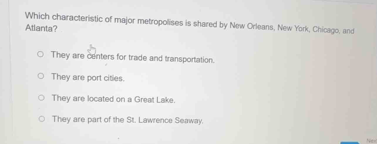 which characteristic of major metropolises is shared by new orleans, ne…