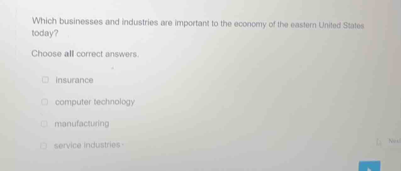 which businesses and industries are important to the economy of the eas…