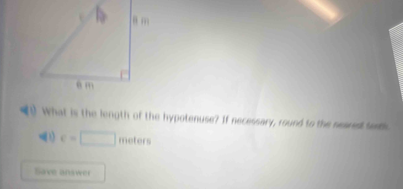 what is the length of the hypotenuse? if necessary, round to the neares…
