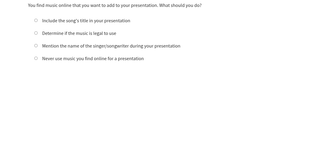 you find music online that you want to add to your presentation. what s…