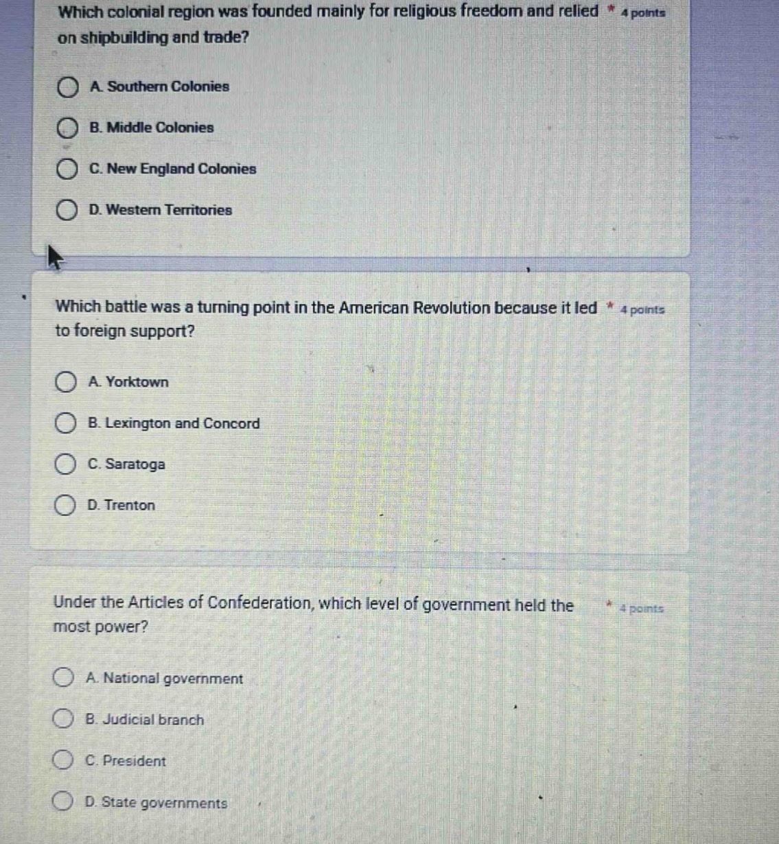 which colonial region was founded mainly for religious freedom and reli…