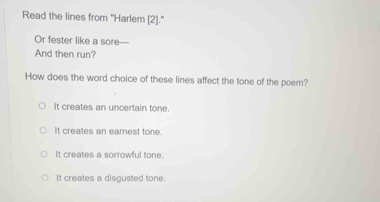 read the lines from \harlem 2.\ or fester like a sore— and then run? ho…