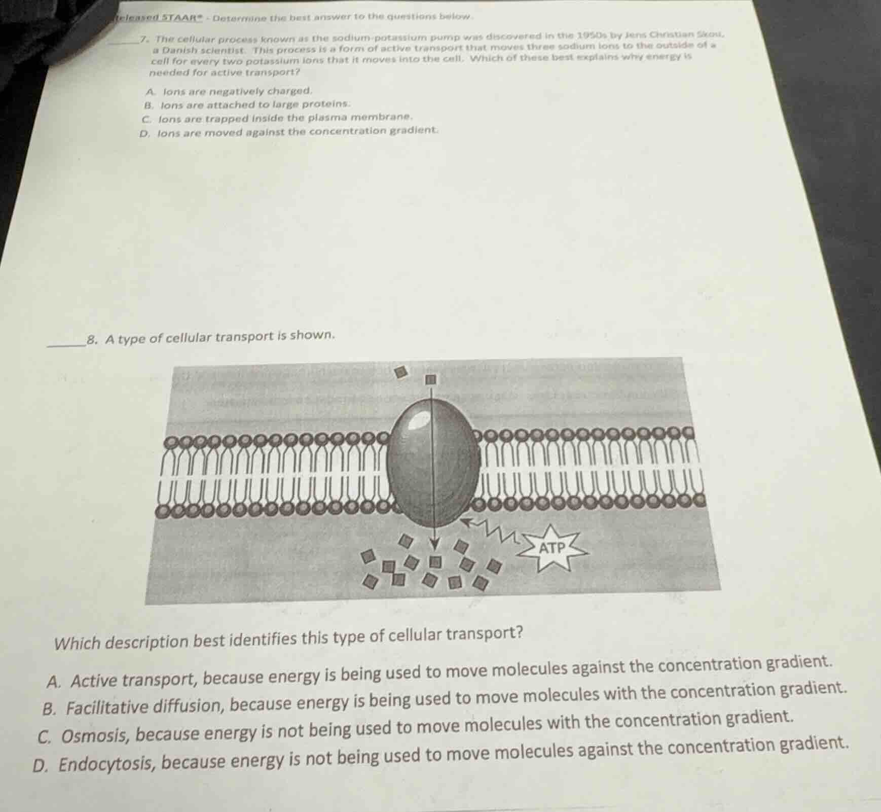 released staar® - determine the best answer to the questions below. ___…