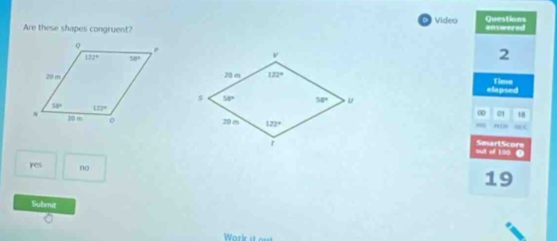 are these shapes congruent? yes no submit