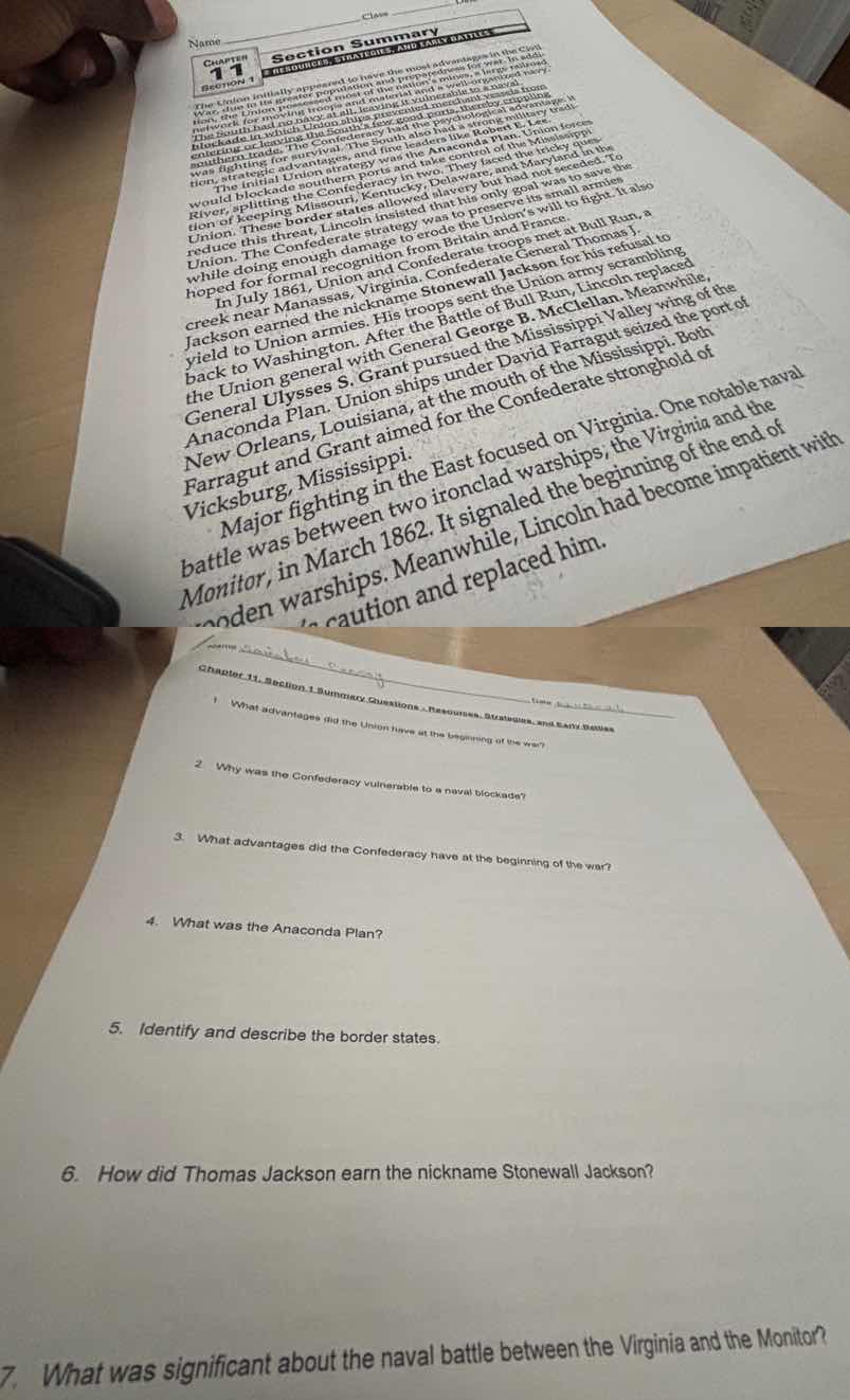 chapter 11, section 1 summary questions - resources, strategies, and ea…