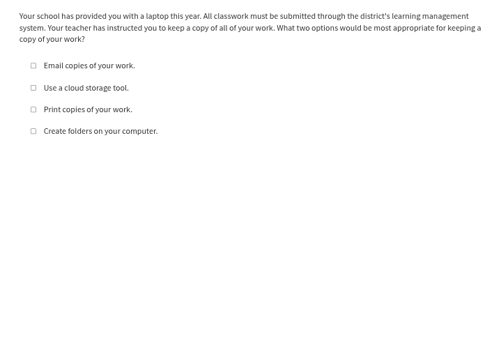 your school has provided you with a laptop this year. all classwork mus…