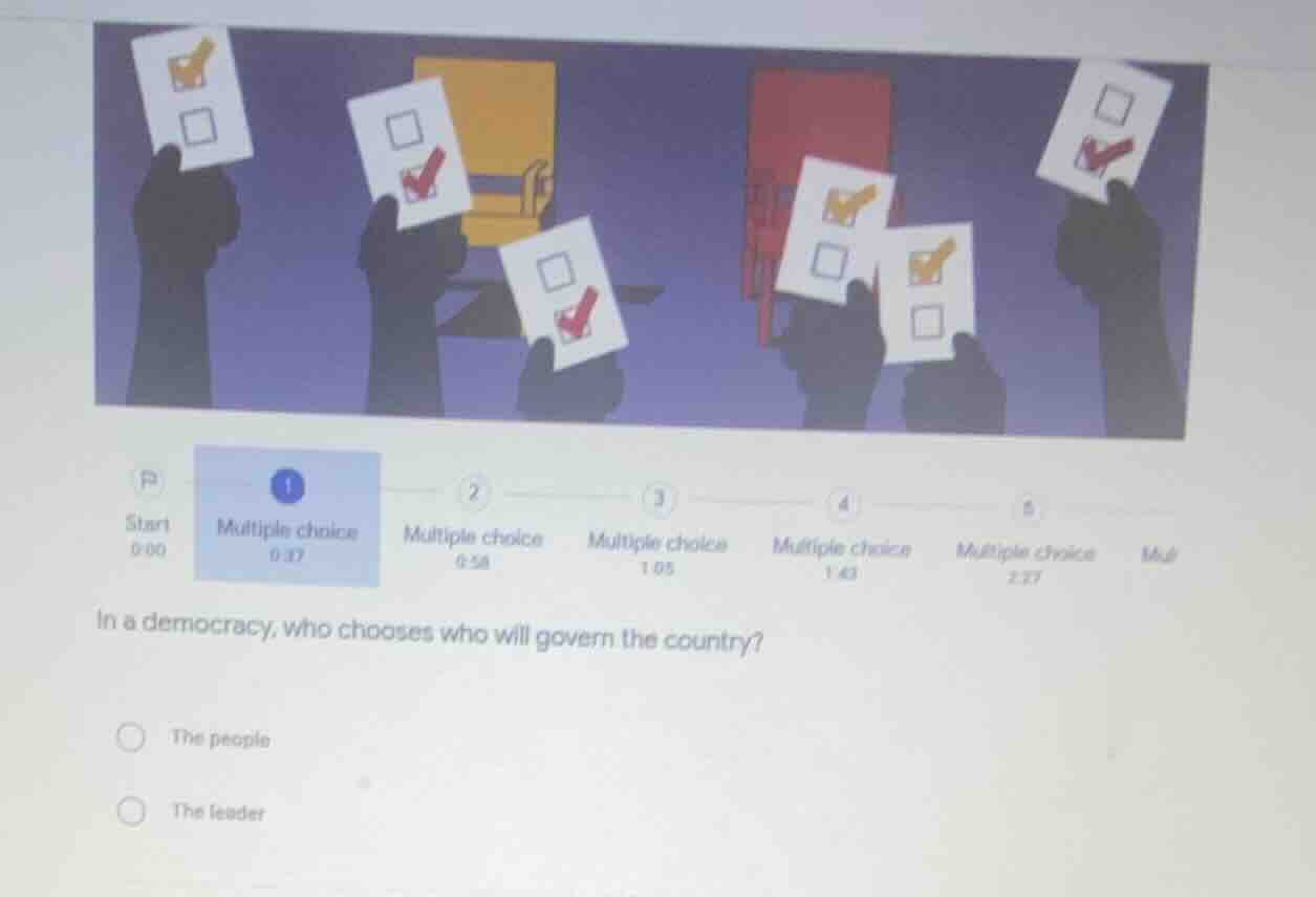 in a democracy, who chooses who will govern the country? the people the…