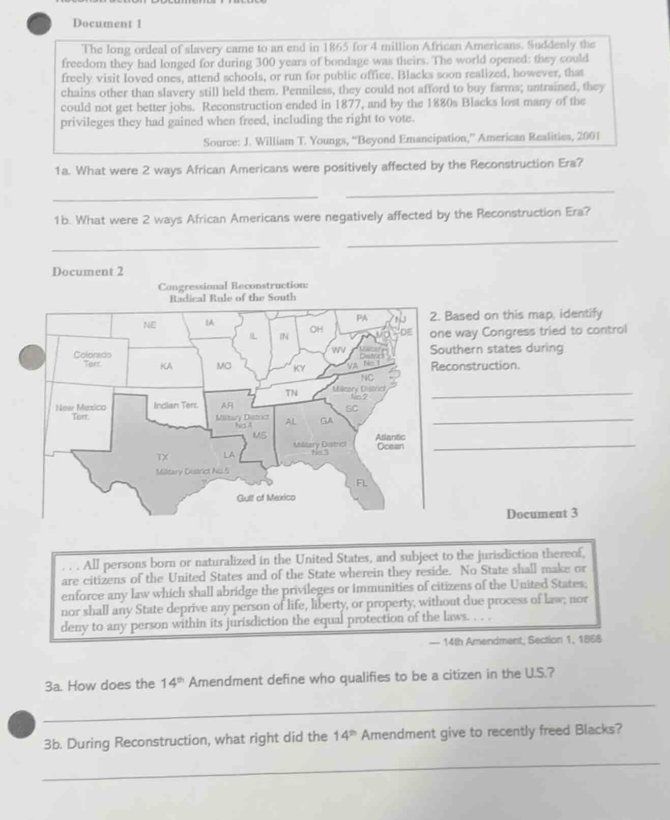 document 1 the long ordeal of slavery came to an end in 1865 for 4 mill…