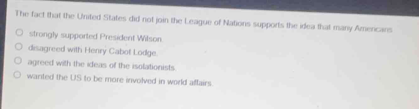 the fact that the united states did not join the league of nations supp…