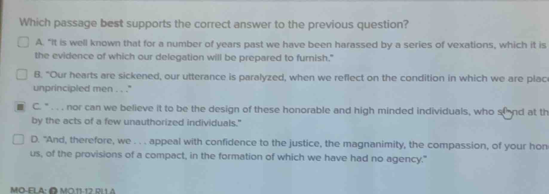 which passage best supports the correct answer to the previous question…