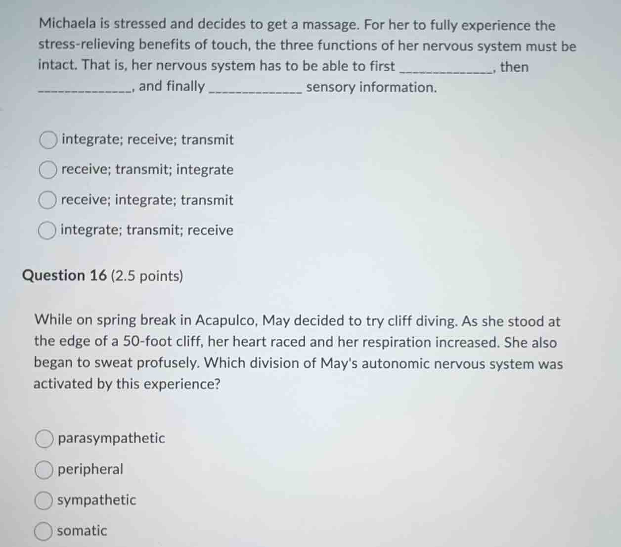 michaela is stressed and decides to get a massage. for her to fully exp…