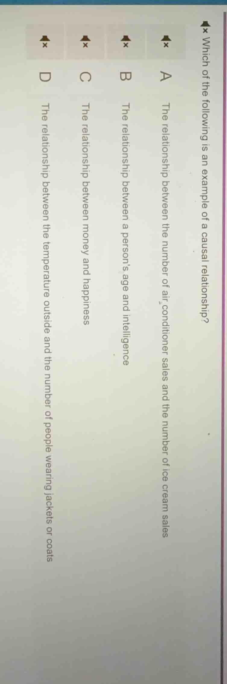 which of the following is an example of a causal relationship? a the re…