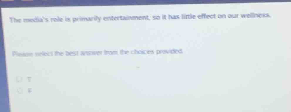 the medias role is primarily entertainment, so it has little effect on …