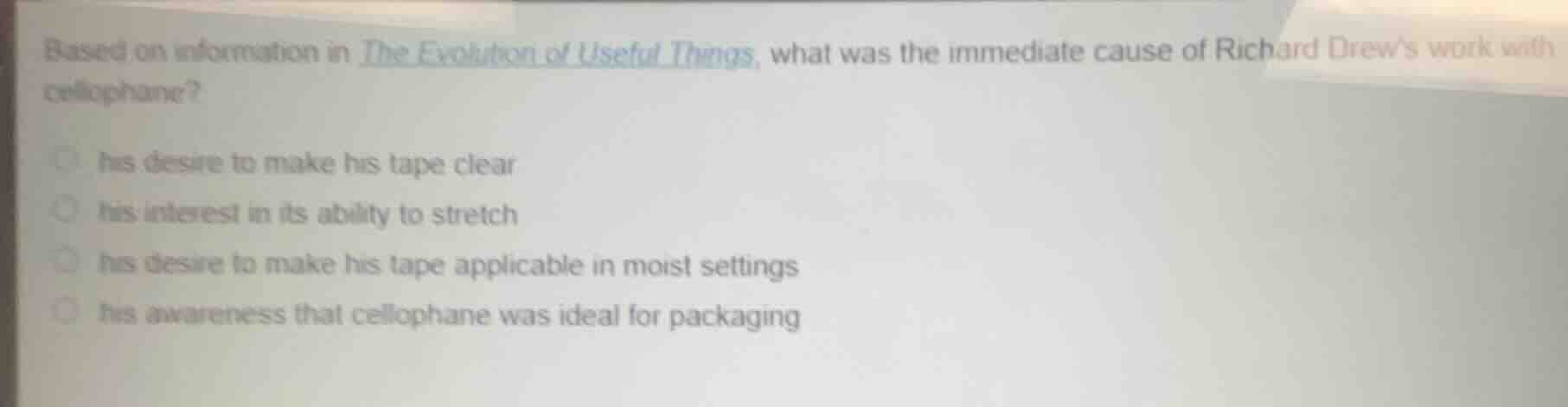 based on information in the evolution of useful things, what was the im…