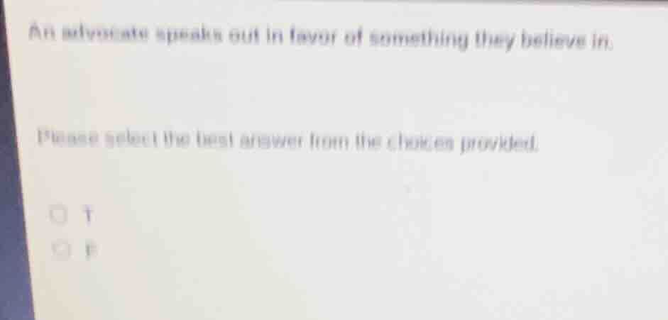 an advocate speaks out in favor of something they believe in. please se…