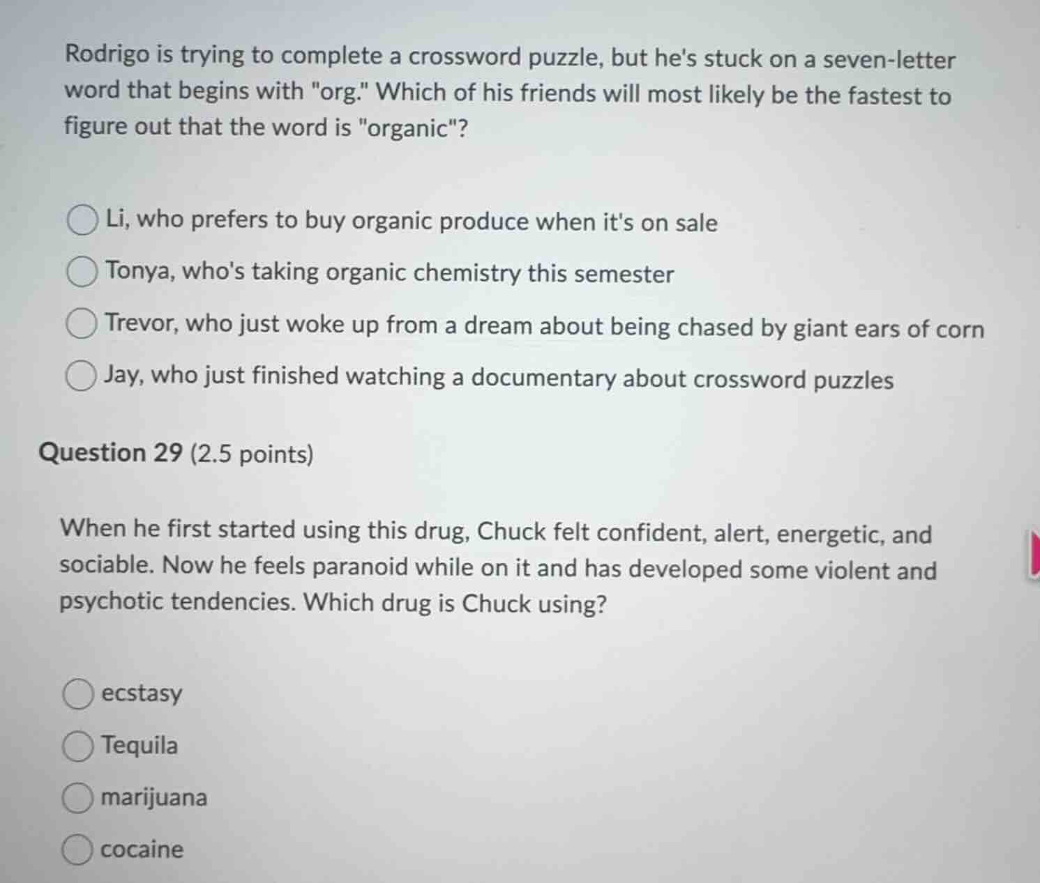 rodrigo is trying to complete a crossword puzzle, but hes stuck on a se…