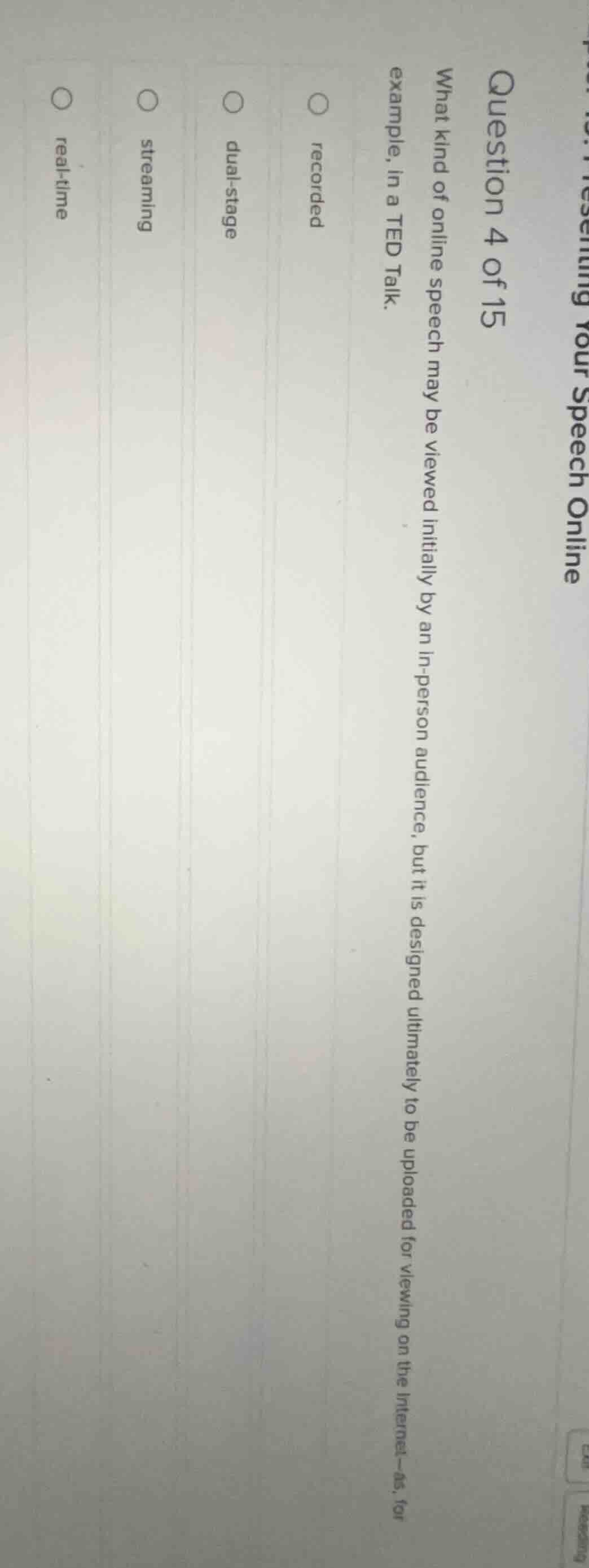 question 4 of 15 what kind of online speech may be viewed initially by …