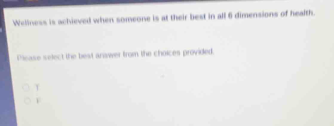 wellness is achieved when someone is at their best in all 6 dimensions …
