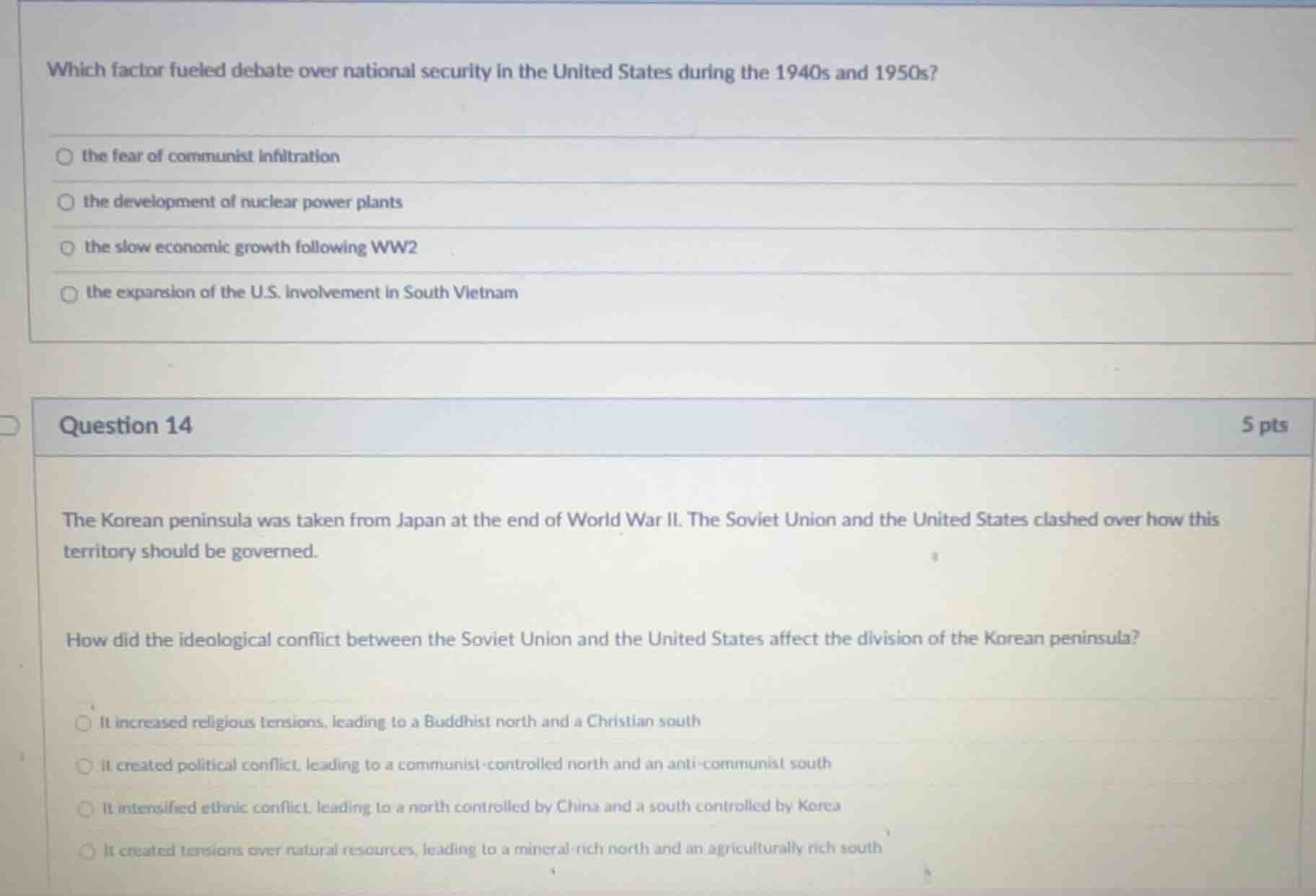 which factor fueled debate over national security in the united states …