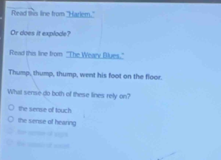 read this line from \harlem.\ or does it explode? read this line from \…