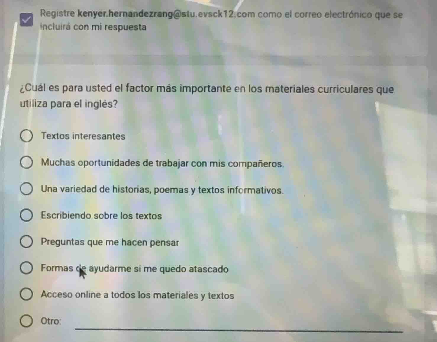 registre kenyer.hernandezrang@stu.evsck12.com como el correo electrónic…