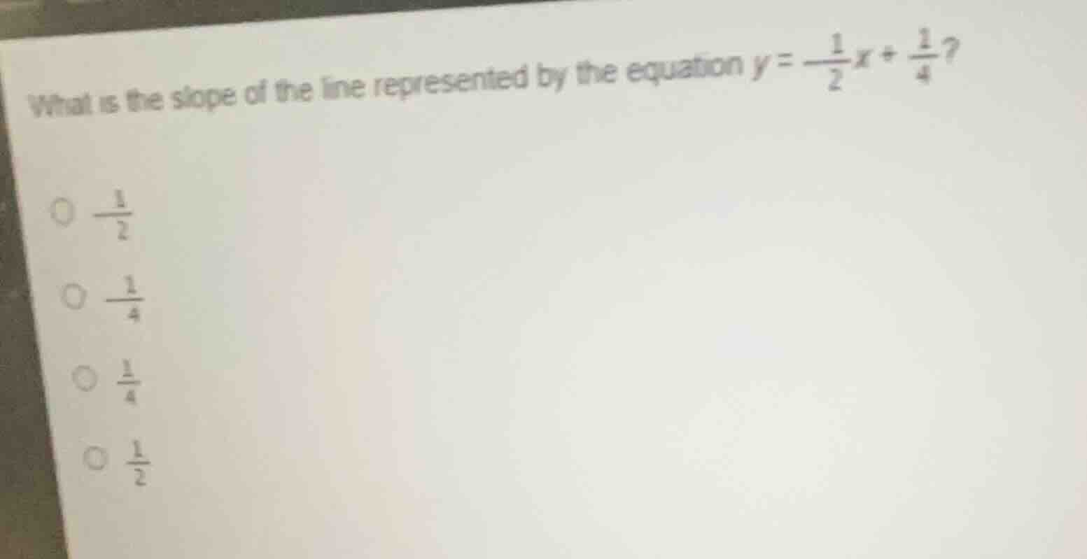 what is the slope of the line represented by the equation $y = -\frac{1…