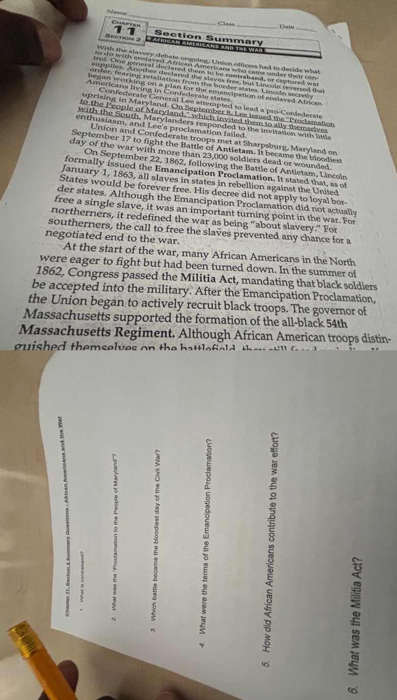 chapter 11 section 2 section summary african americans and the war with…