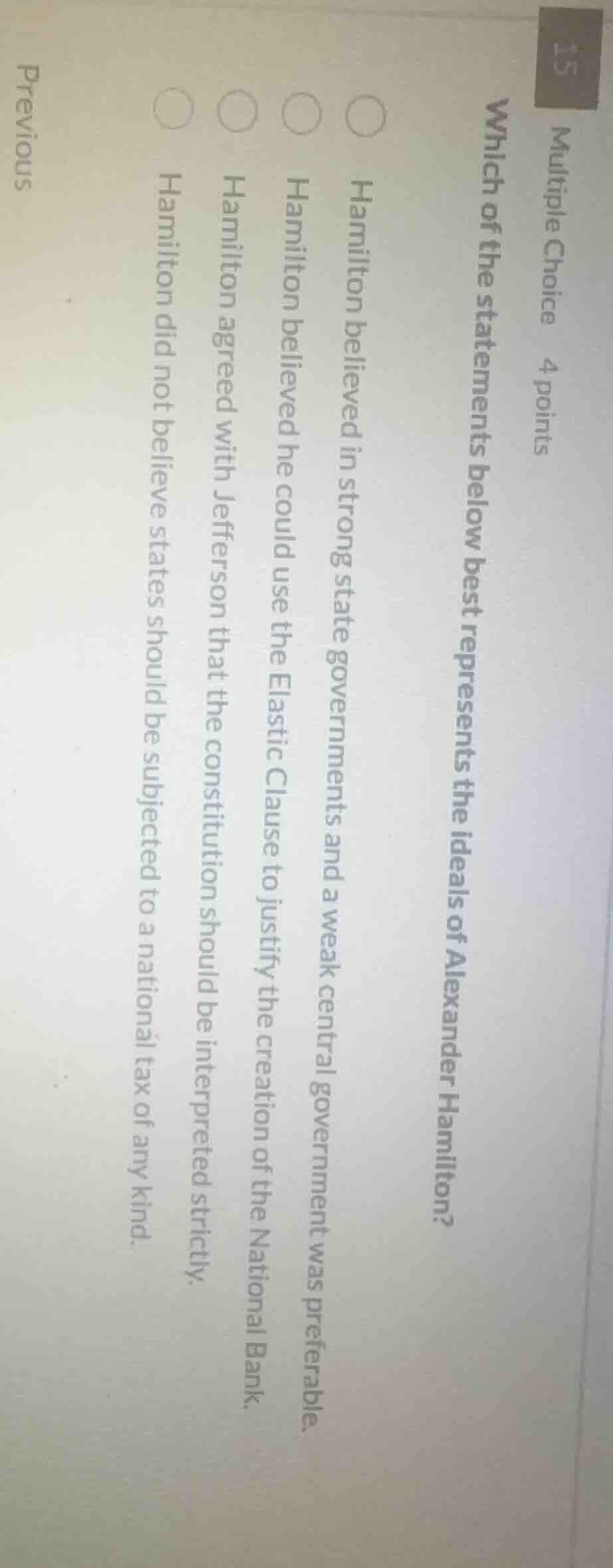 multiple choice 4 points which of the statements below best represents …