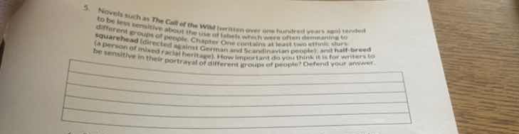 5. novels such as the call of the wild (written over one hundred years …