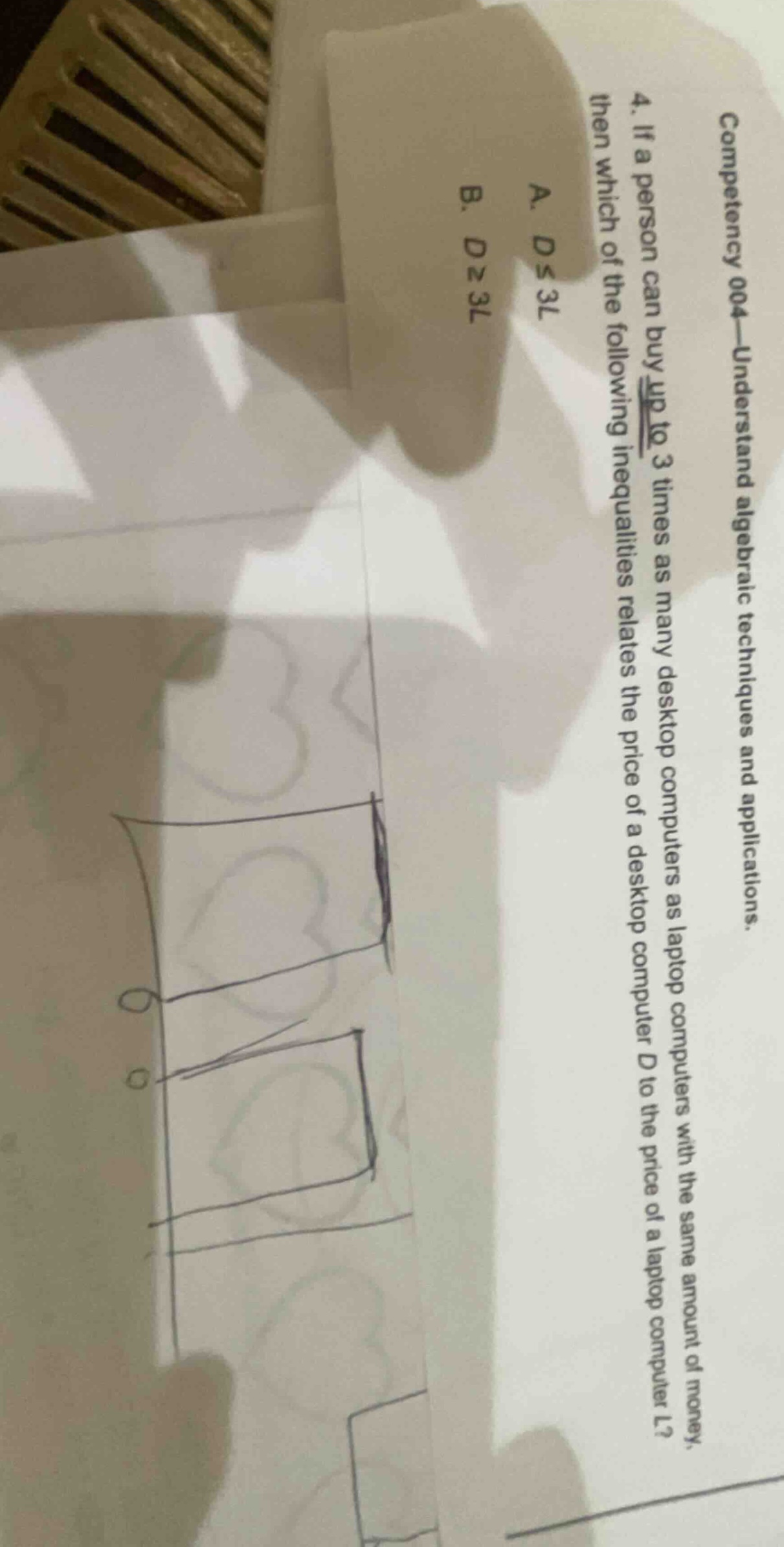 competency 004—understand algebraic techniques and applications. 4. if …