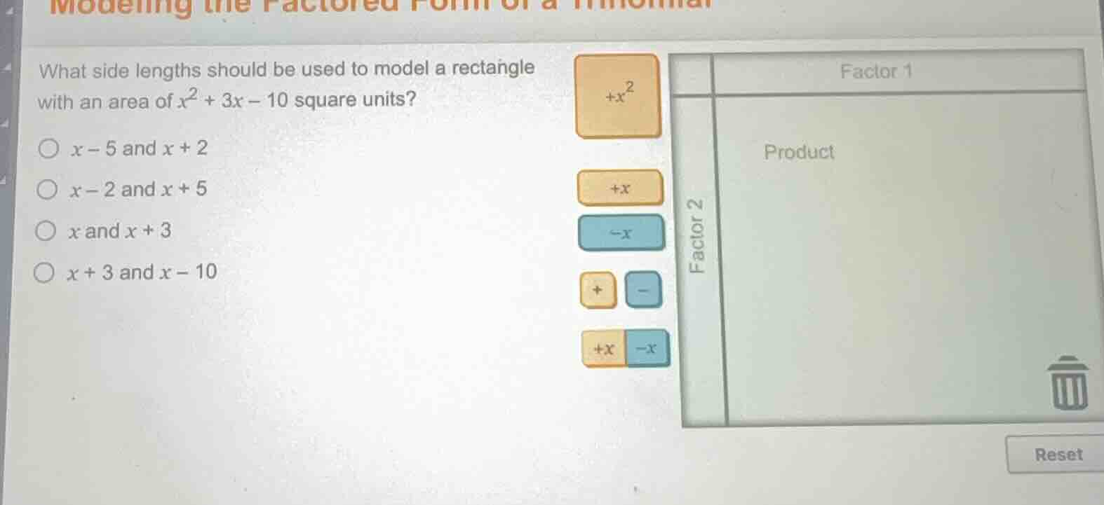 what side lengths should be used to model a rectangle with an area of $…