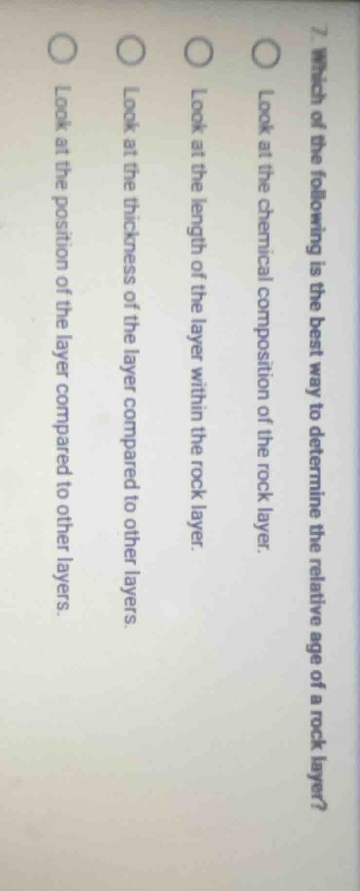 7. which of the following is the best way to determine the relative age…