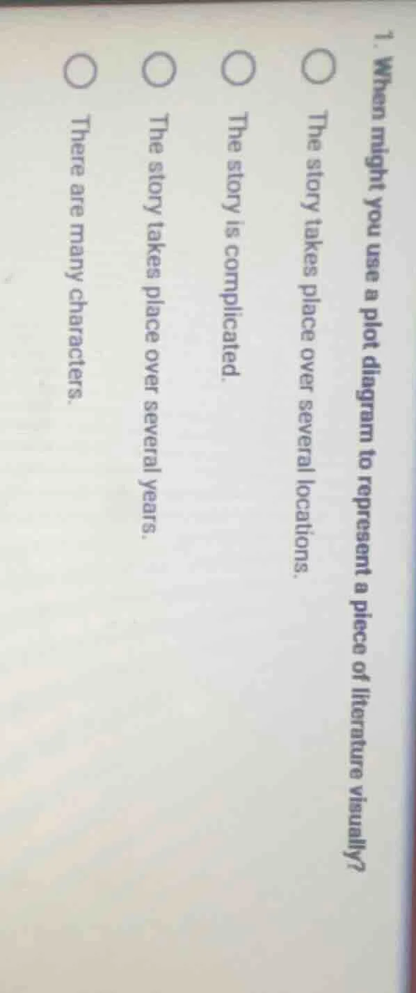 1. when might you use a plot diagram to represent a piece of literature…