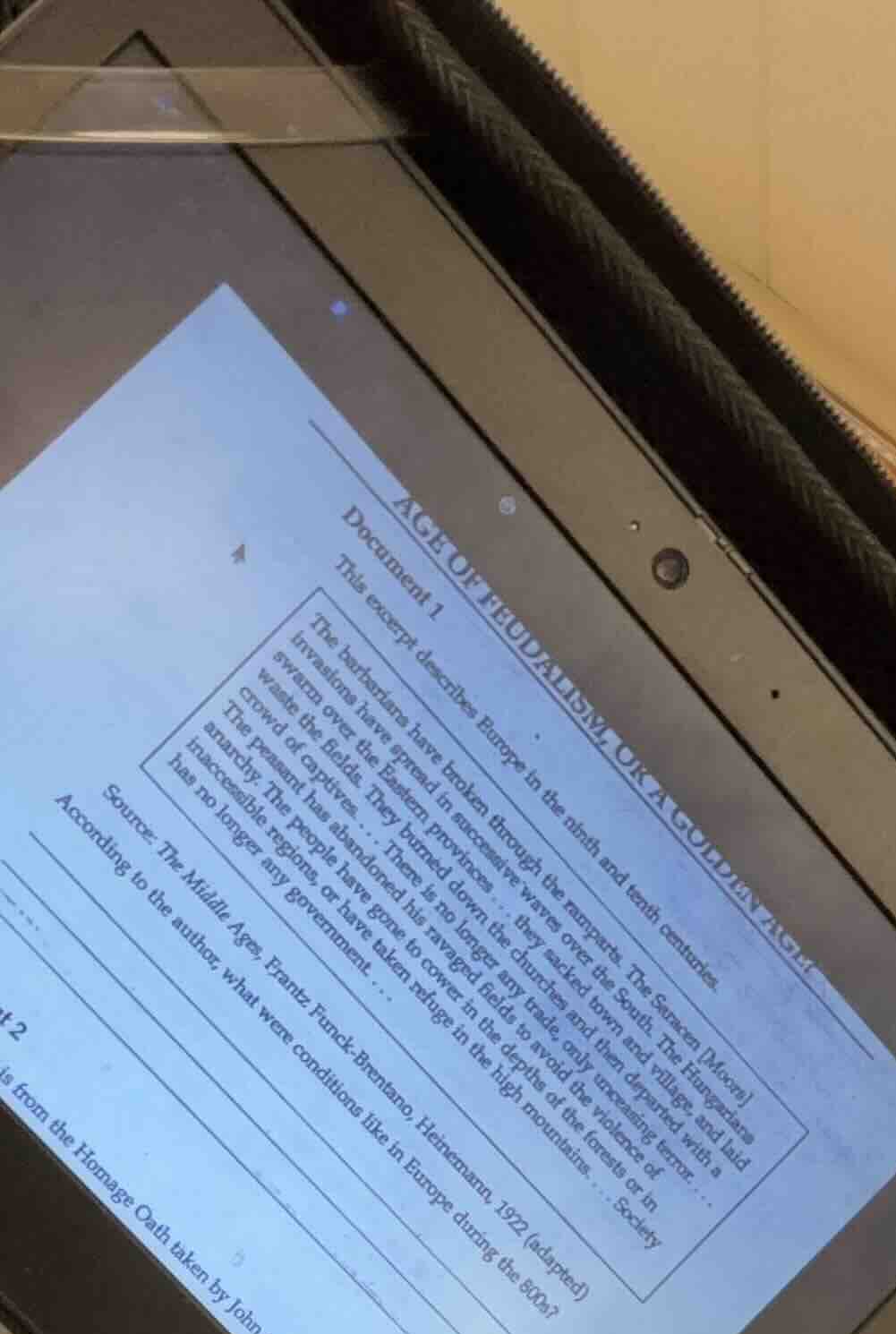 age of feudalism or a golden age document 1 this excerpt describes euro…