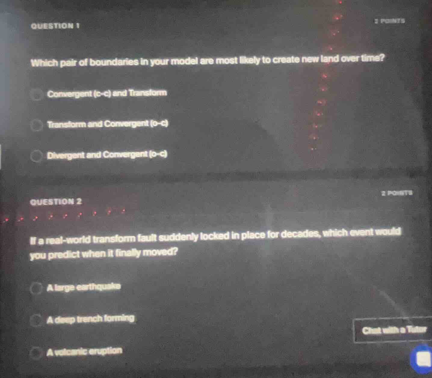 question 1 which pair of boundaries in your model are most likely to cr…