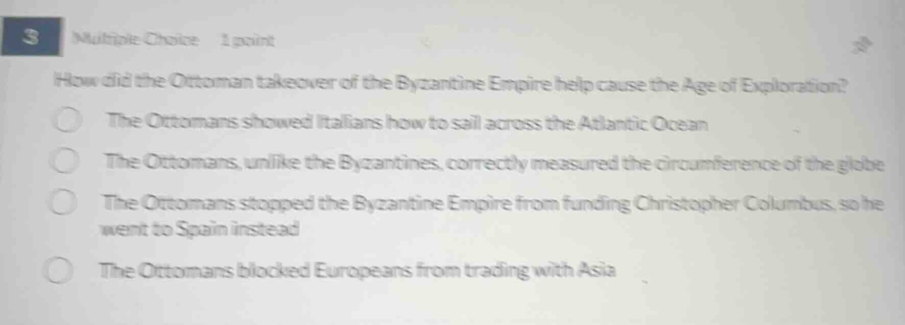 3 multiple choice 1 point how did the ottoman takeover of the byzantine…