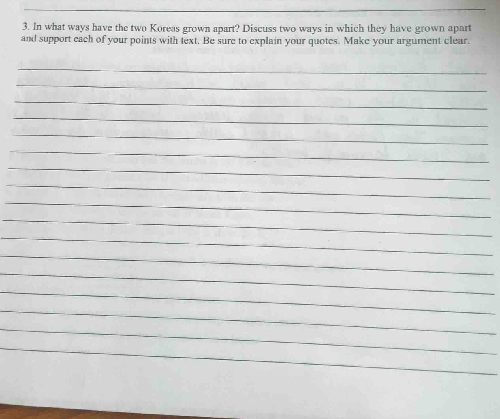 3. in what ways have the two koreas grown apart? discuss two ways in wh…
