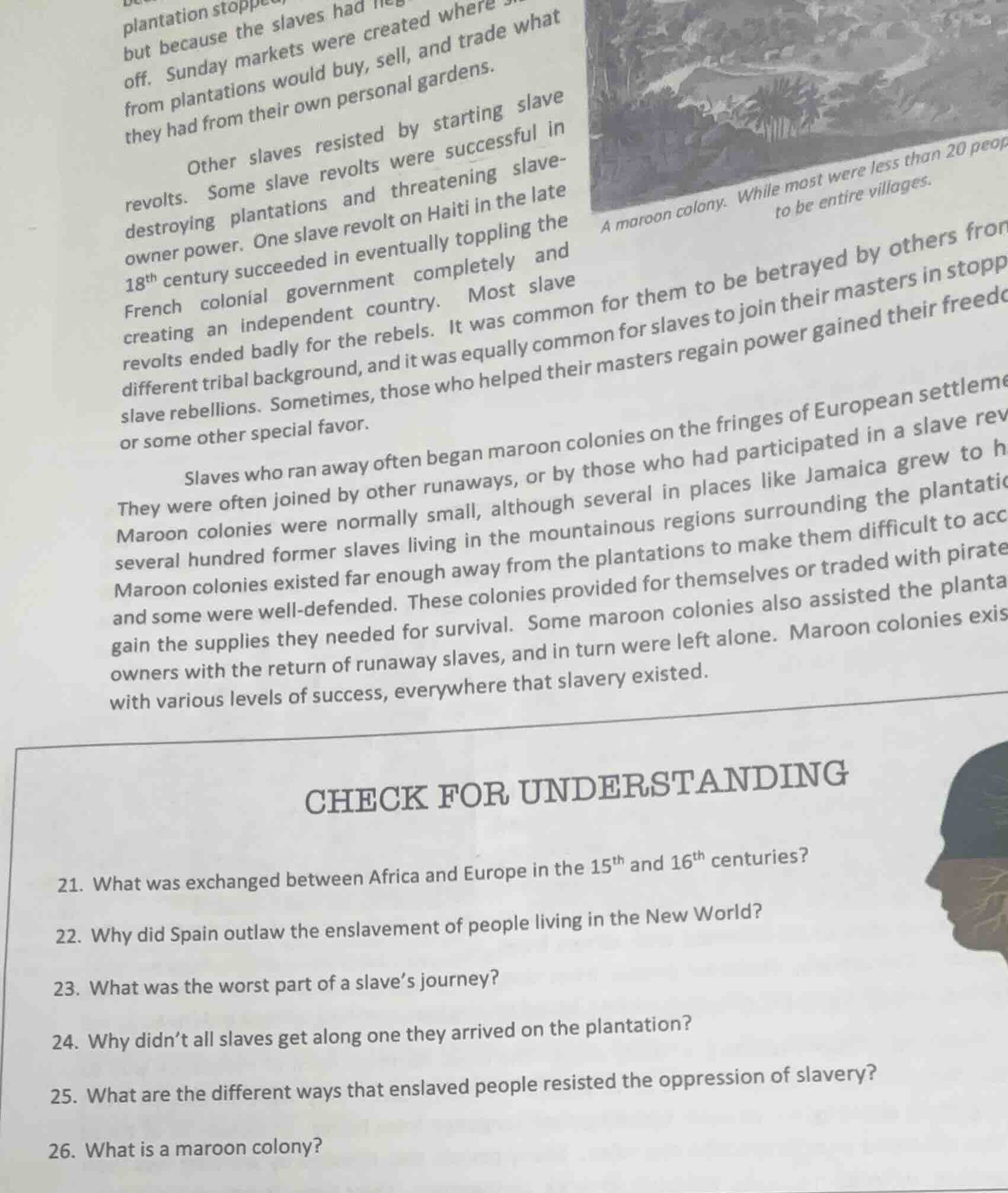 plantation stopped but because the slaves had neg off. sunday markets w…