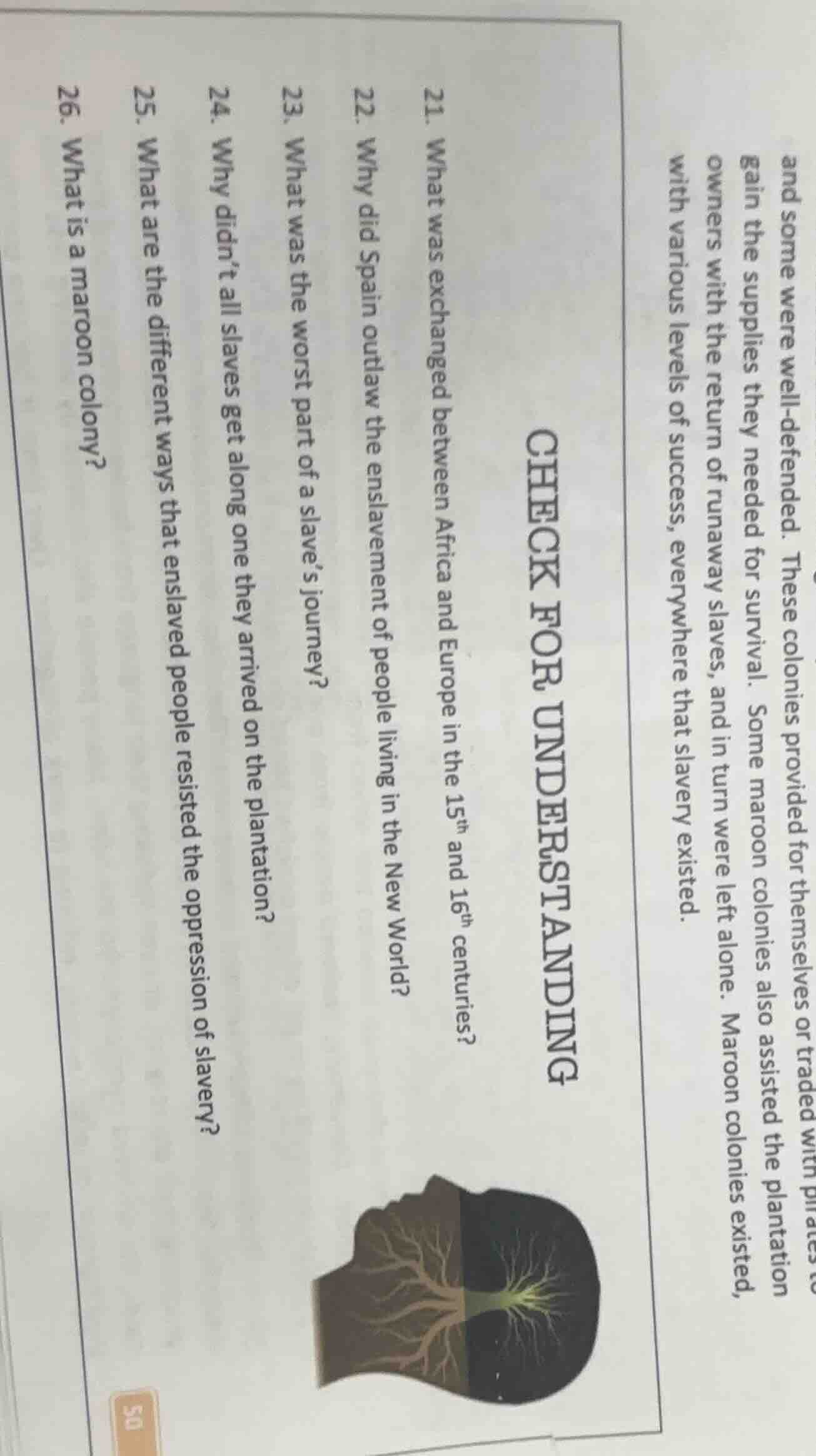 check for understanding 21. what was exchanged between africa and europ…