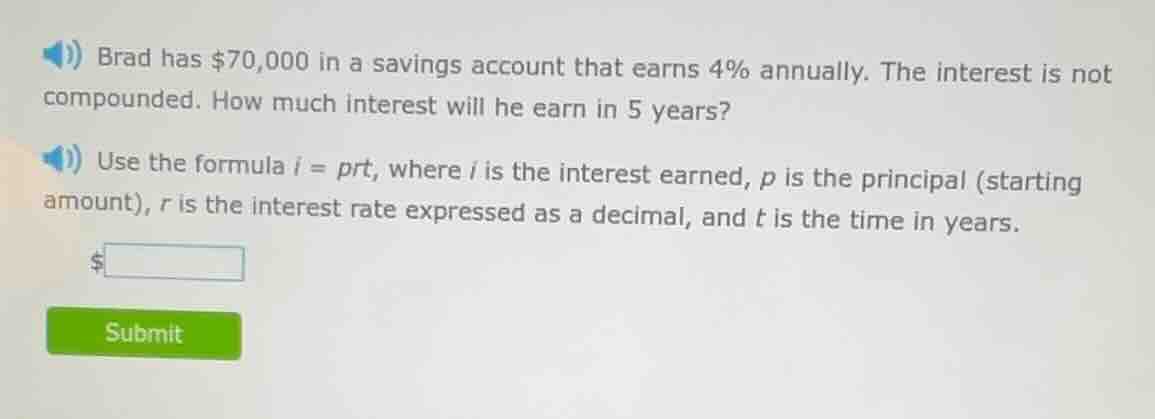brad has $70,000 in a savings account that earns 4% annually. the inter…