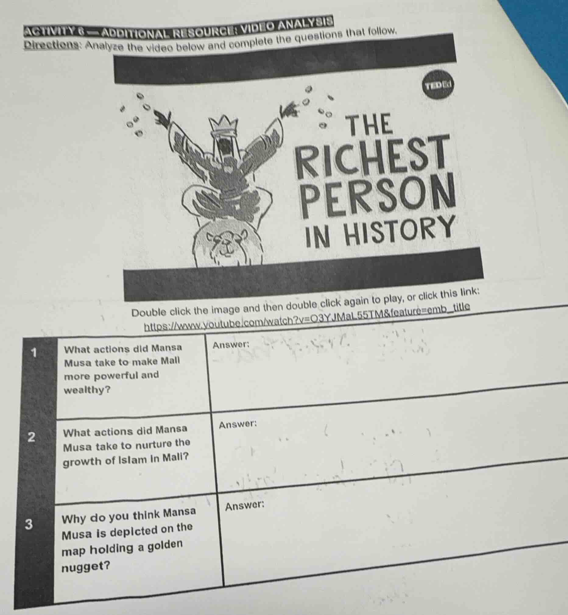 activity 6 — additional resource: video analysis directions: analyze th…